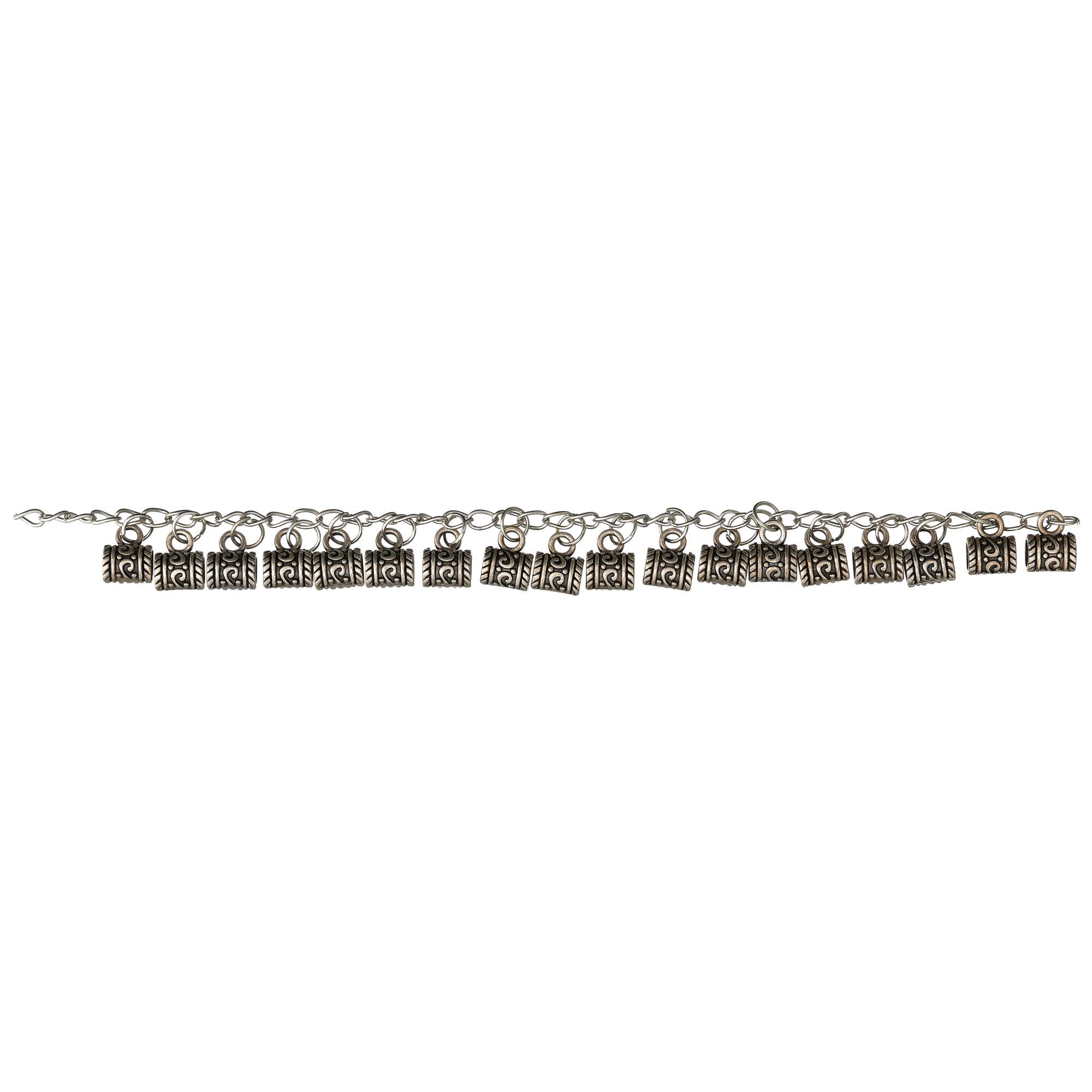 Silver Drop Metal Tube Beads, 9mm by Bead Landing™